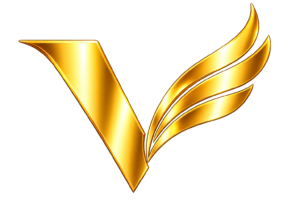 Glossy Gold V Wing Emblem